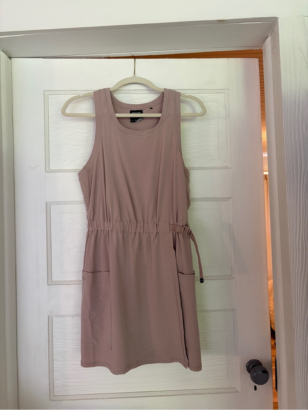Prana Mauve Sleeveless Drawstring Pocket Dress